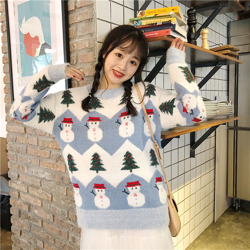 超可愛的聖誕雪人毛衣 海馬毛毛衣