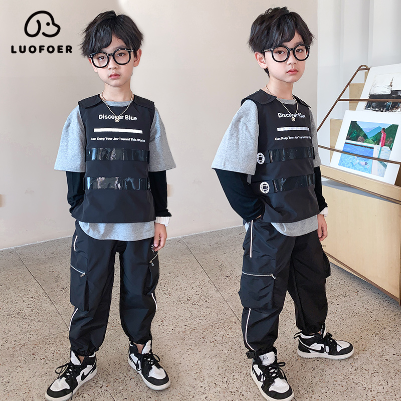 2021新款男童帥氣嘻哈炫酷发光三件套！