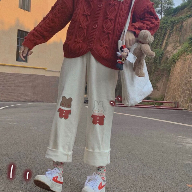 日系軟妹兔子與熊闊腿褲