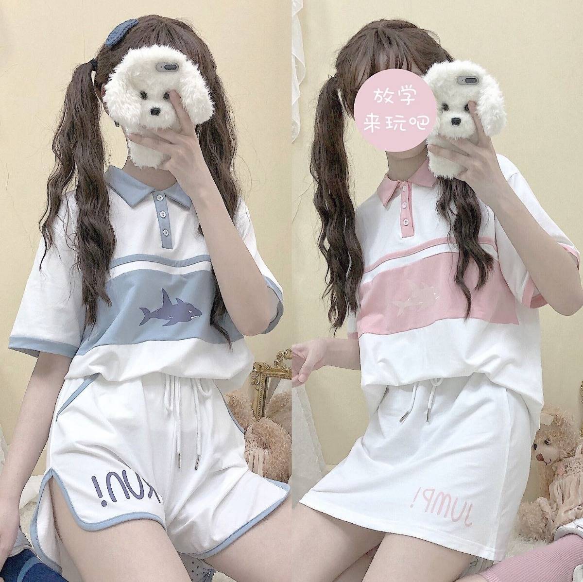 超可愛的運動套裝Polo衫姐妹裝