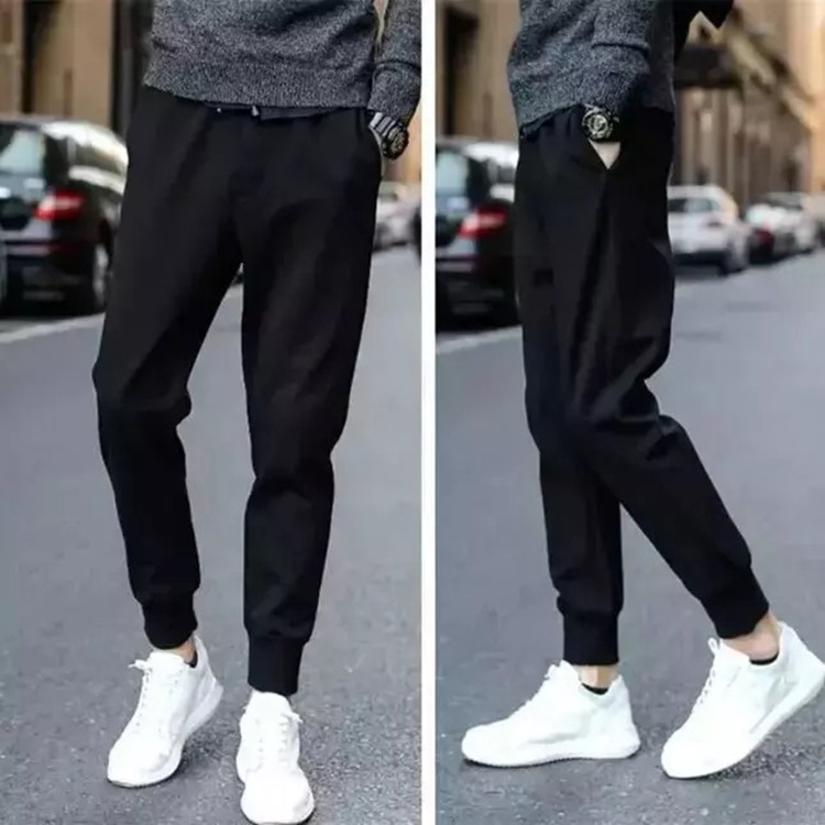 2021 new style men's solid color harem pants